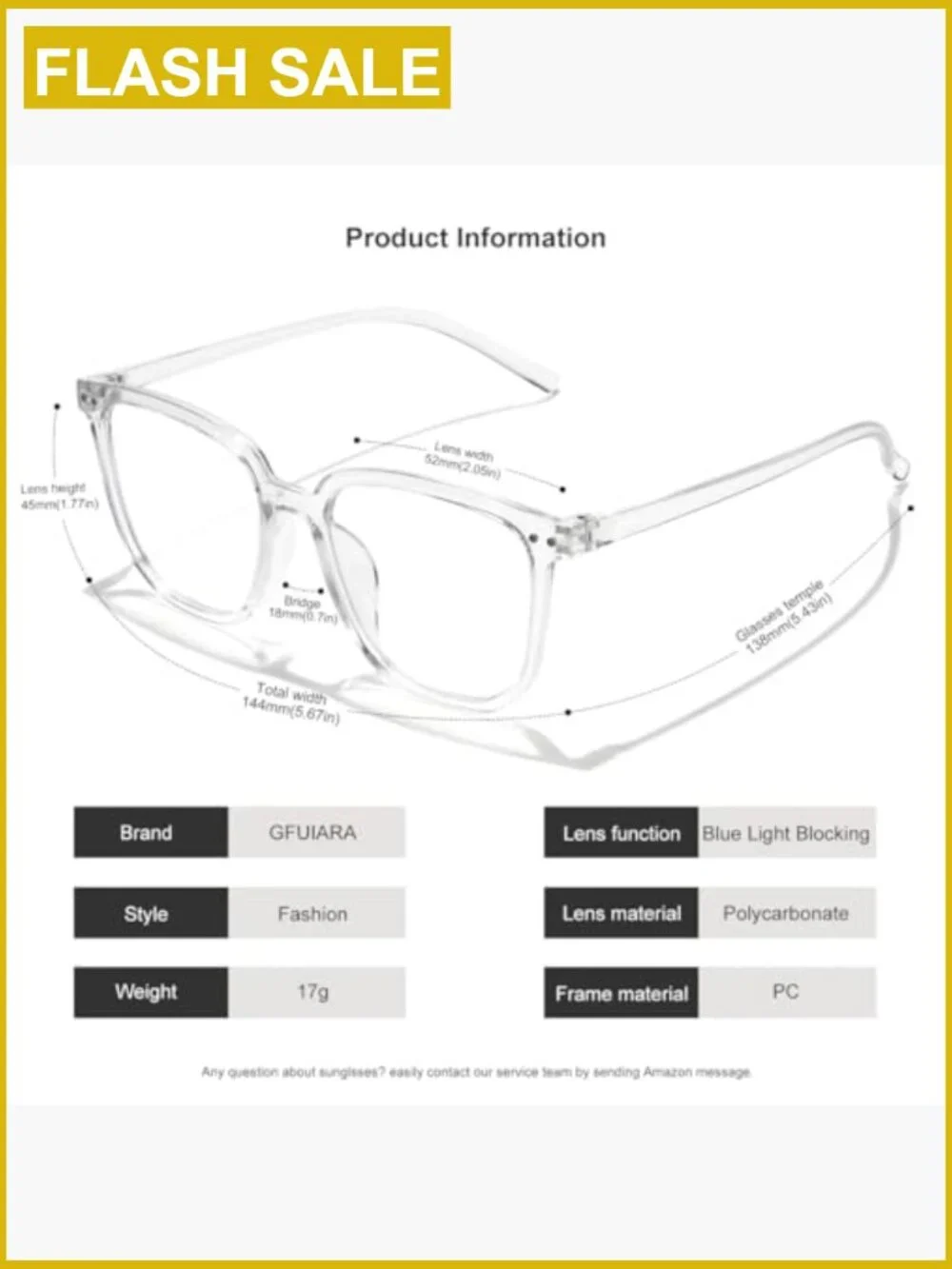 Square Blue Light Blocking Glasses for Computer Gaming